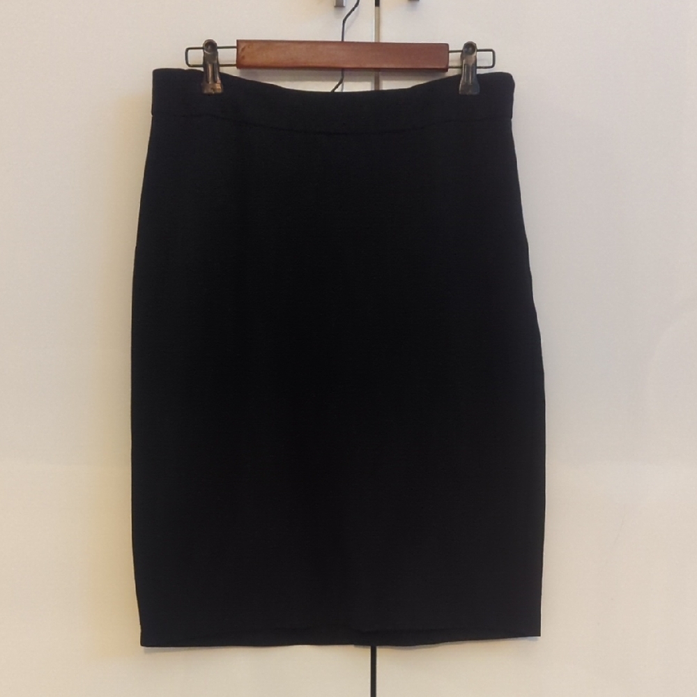Linea by Louis Del'Olio Black Knit Pull On Elastic Jersey Pencil Skirt 10